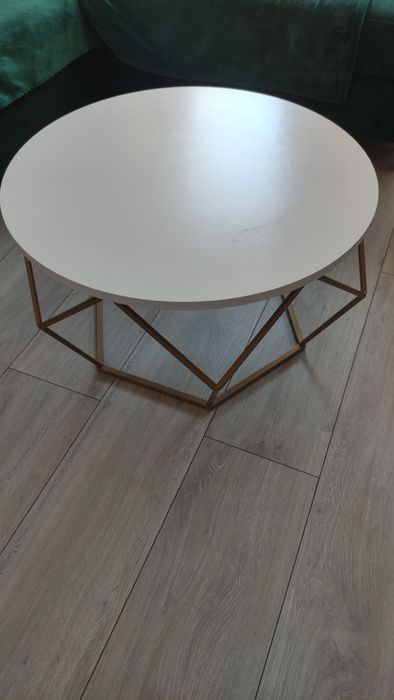 Stolik kawowy Diamond 70 cm złoto biały GLAM