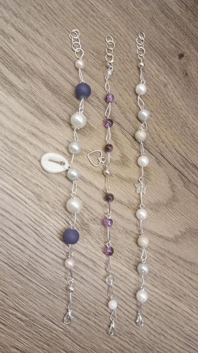 Nowe Bransoletki z zawieszkami na igłach jubilerskich, handmade