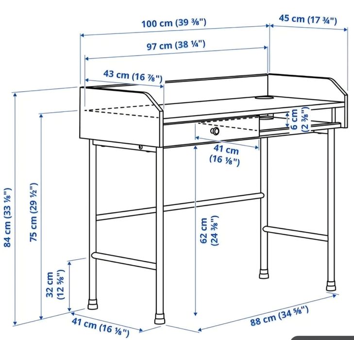 Secretária Hauga Ikea