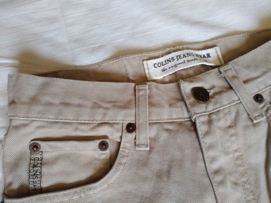 Джинсы подростковые  COLIN'S, плотные, бежевые L-42.