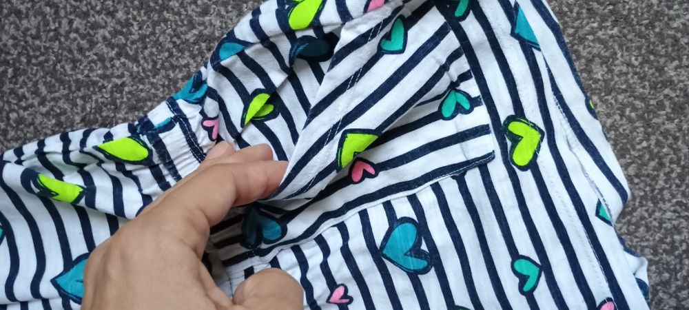 Bawełniany letni kombinezon 122 serca krótkie spodenki top szorty
