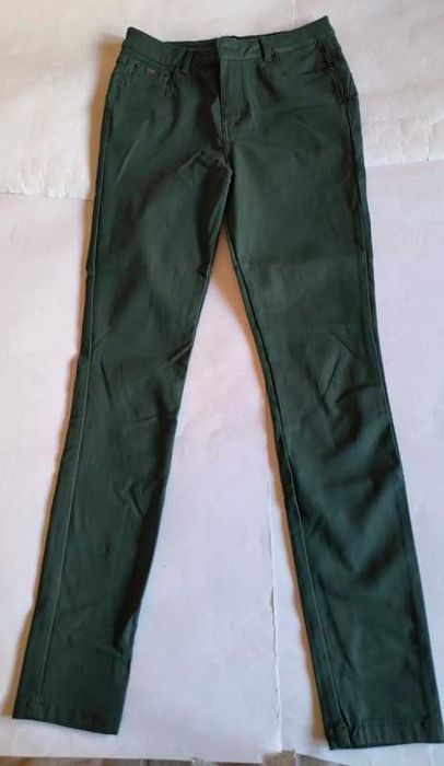 Reserved szmaragdowe ekoskóra spodnie woskowane 38 M nowe