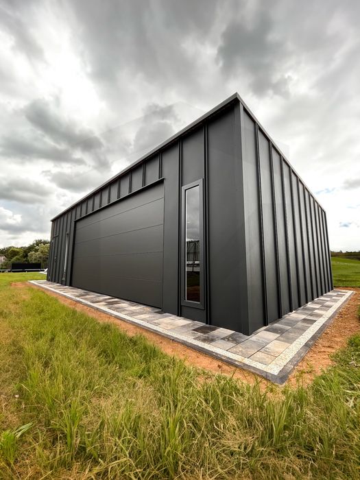 Garaż blaszany CAŁA POLSKA 6x6 9x6 8x6 6x5 6x5,8 grafit na rąbek T-PANEL