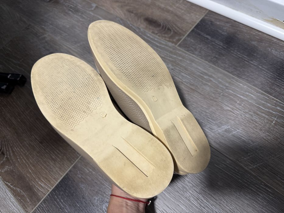 Бежеві шкіряні лофери у стилі Loro Piana 36 розмір, 23 см