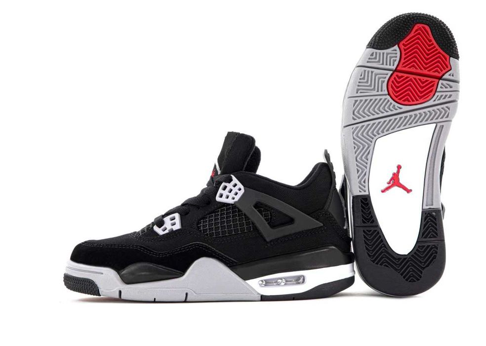 Женские кроссовки Nike Air Jordan 4 "Black/Grey" Размеры 36-40