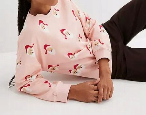 B.P.C bluza świąteczna różowa w mikołaje r.56/58