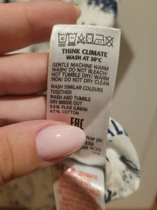 Koszula len bawełna, rozm. 152 (11-12 lat)