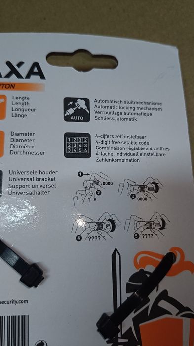 AXA Newton Code zapięcie rowerowe typu linka 60cm