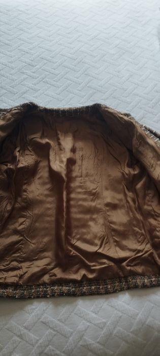 Blazer tweed com camelia