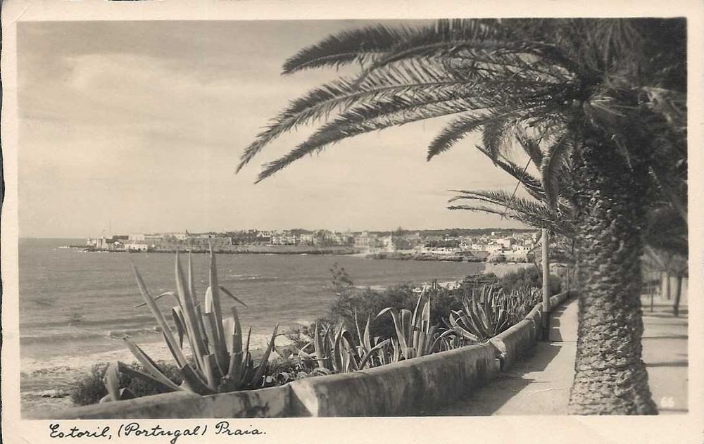 Bilhete Postal Antigo 1937 - PRAIA ESTORIL