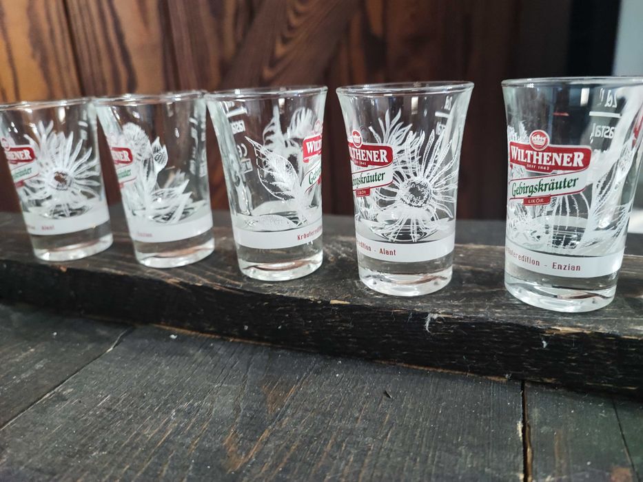 Kieliszki do wódki shotów Wilthener kwiaty VIntage