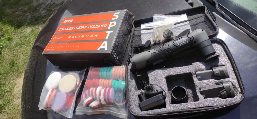 SPTA 12V mini polerka samochodowa akumulatorowa 4500 obr/min 3 cala polerowanie car detailing szlifierka na baterie