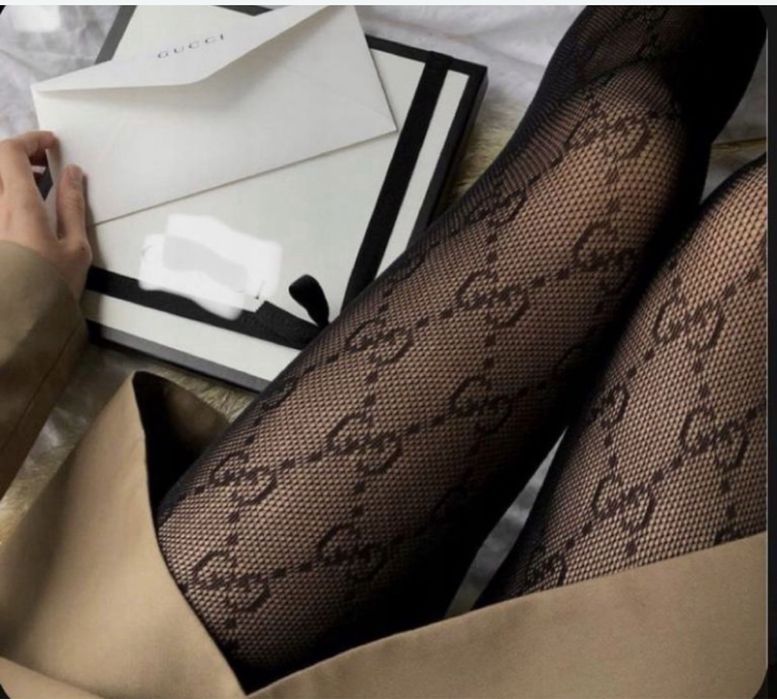 Rajstopy czarne Gucci GG S M L kabaretki