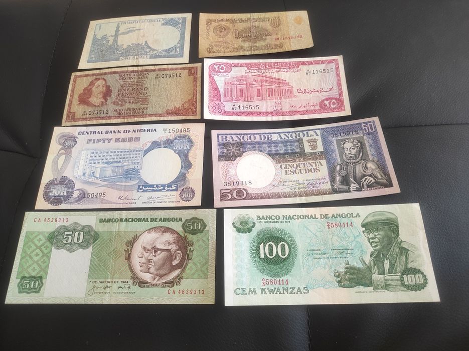 Vendo notas de coleção de vários países