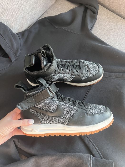 Чоловічі кросівки Nike Lunar Force 1 Flyknit Workboot Black/White/Grey