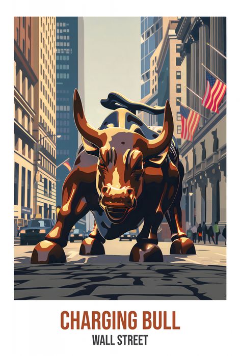 Plakat 61x90,5cm Charging Bull