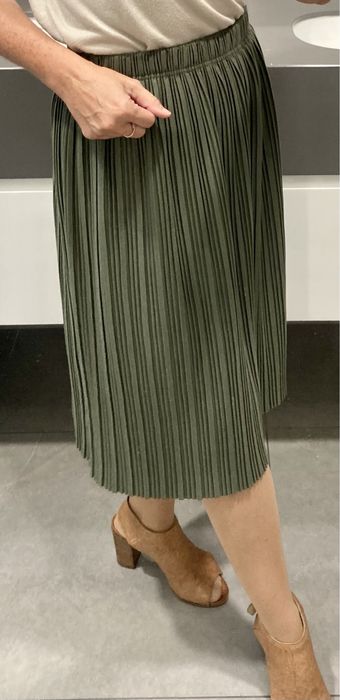 Plisowana spódnica khaki reserved rozm. 164 XS S