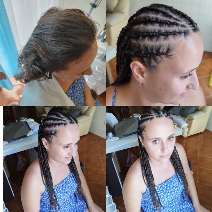 Boas tranças, e aplicação de extensões cabelo mega hair . Abragão Pena