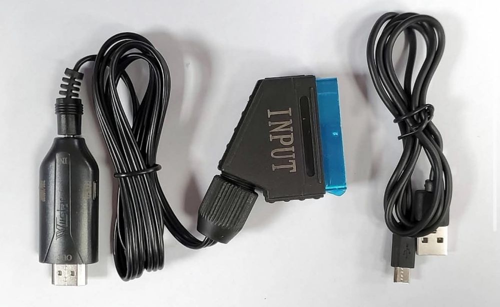 Aktywny Konwerter / Adapter SCART (Euro) do HDMI – Kabel 1080p + Zasilanie USB