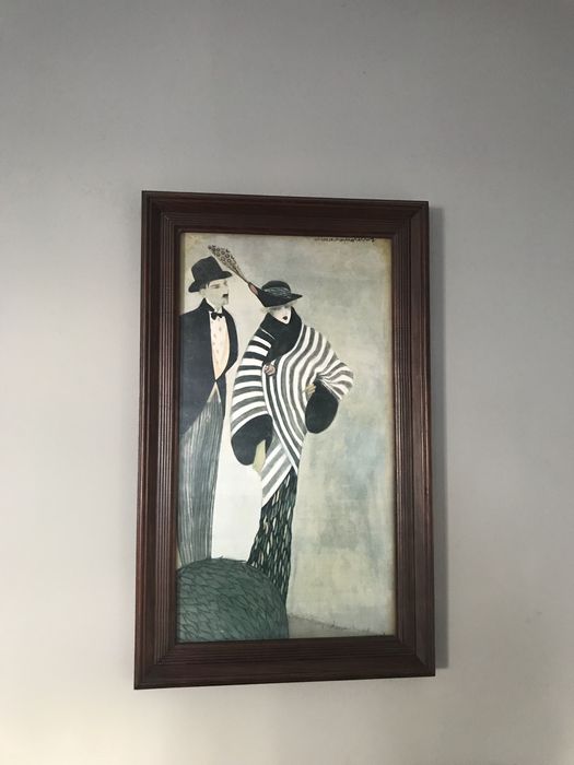 Quadro com moldura madeira