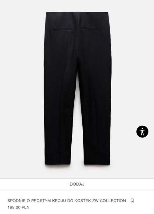 Nowe eleganckie spodnie do kostek smokingowe 36 zara