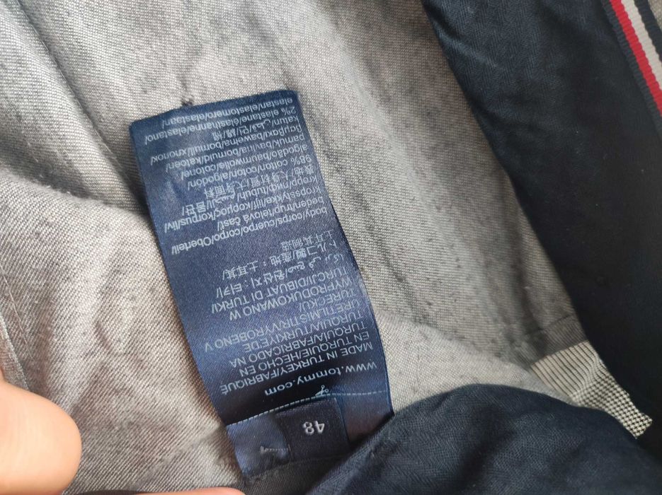 Tommy Hilfiger M szara kratka spodnie chinosy lub garniturowe