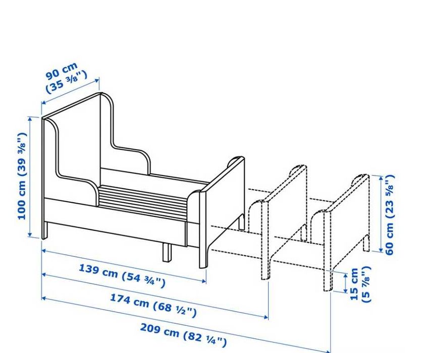 Cama branca extensível como nova com colchão incluido