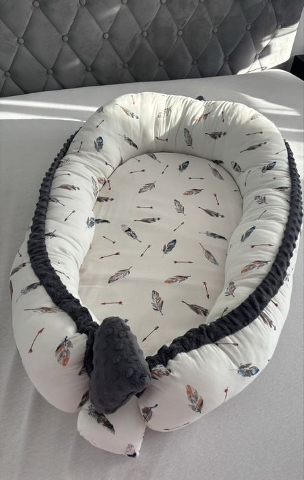 Kokon Niemowlęcy Grey Pure - Minky