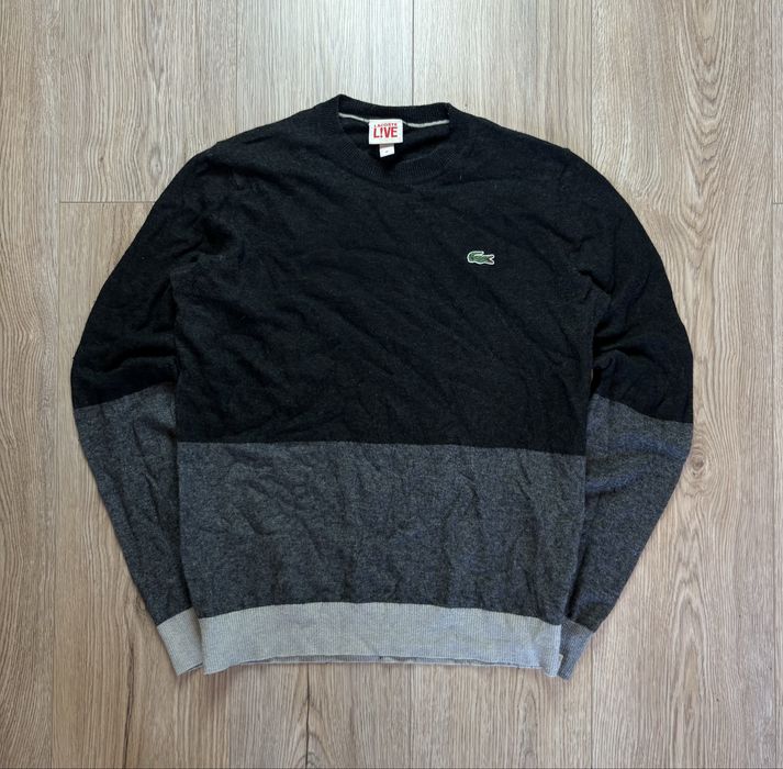 Lacoste Męski M Wełniany Sweter Wool Sweater Old money Casual