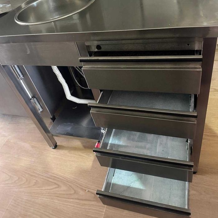 Bancada em Inox com Lava-Loiça e Gavetas - Ocasião