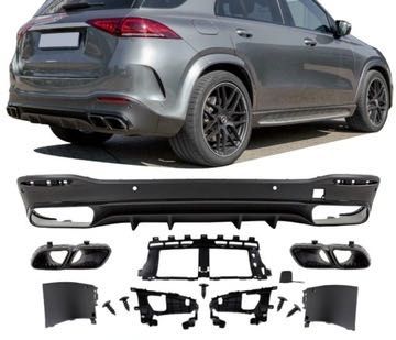 Диффузор на задний бампер Mercedes GLE W167 накладка заднего бампера