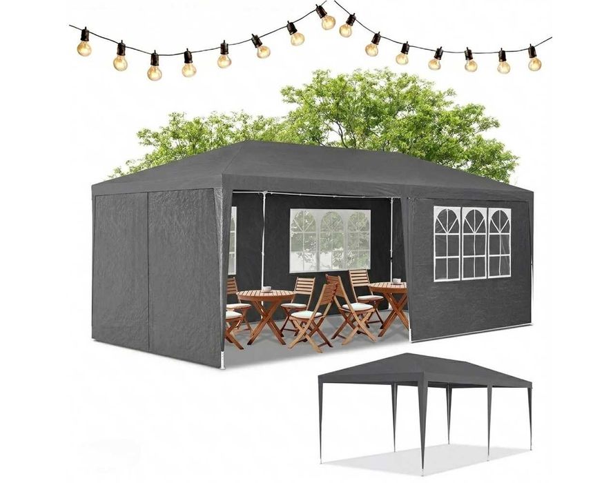 NAMIOT / PAWILON ogrodowy imprezowy 3x6m - 6 ścianek SZARY