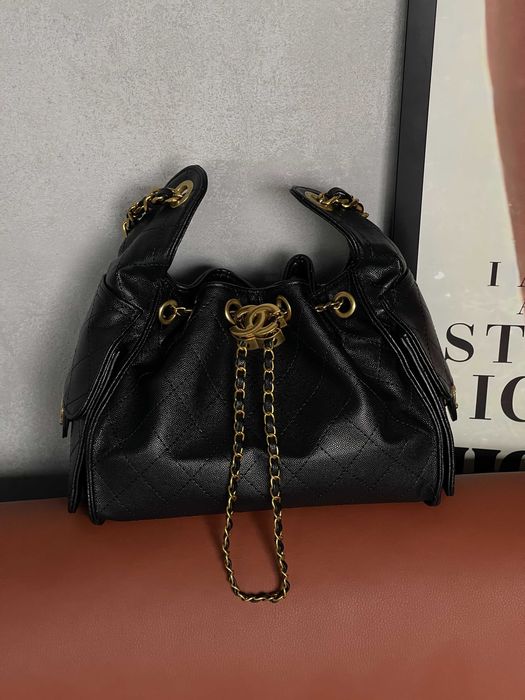 Женская сумка Chanel 25 Small Handbag на плече черный бордовый