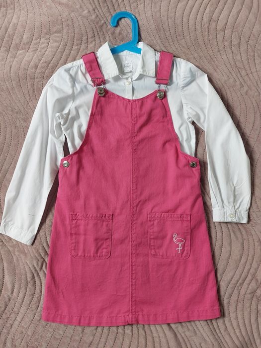 Sukienka ogrodniczka Cool Club r.128 + koszula