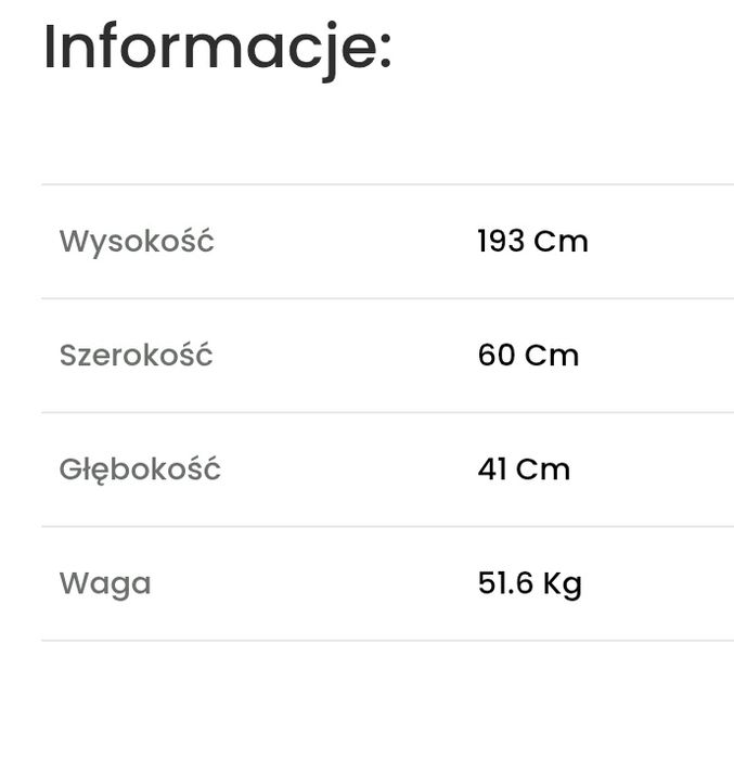 Witryna Azteca 60cm biały połysk z podświetlenie.. Słupek, Szafka