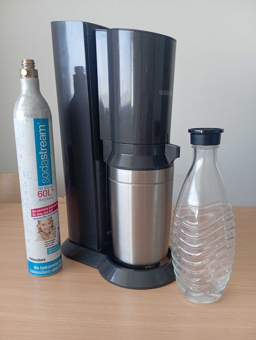 Апарат для газування води SodaStream Crystal + балон + скляна пляшка (працює без електрики)