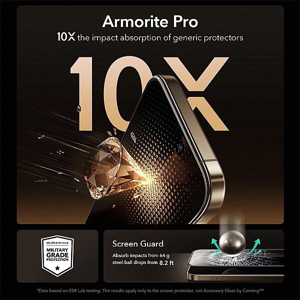 Szkło hartowane ESR UltraFit Armorite Pro na iPhone 17 Pro Max - przez