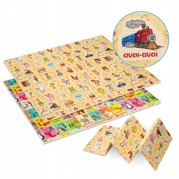 Mata Piankowa Edukacyjna Składana Dwustronna 120x180 Cm Nauka Dźwięków