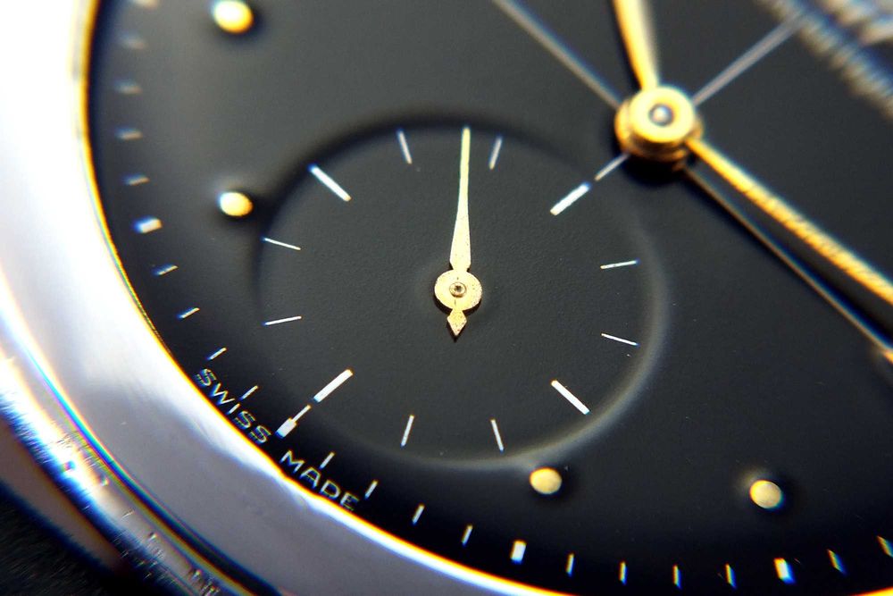 Tissot & Fils Antimagnetique Sub-Secound Satin Black ODNOWIONY Piękny!