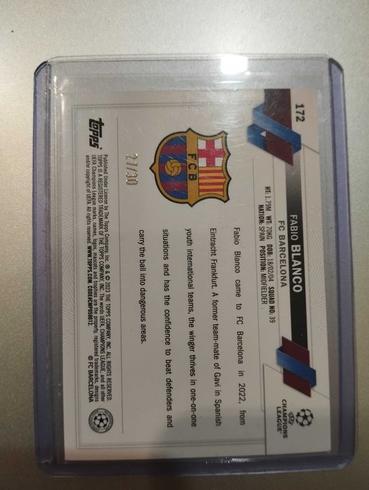 Carta numerad Topps Fábio Blanco