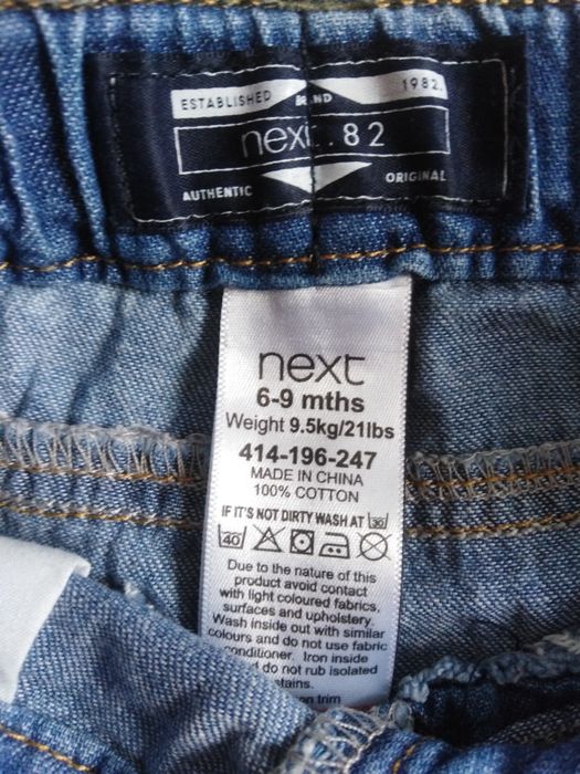 NEXT spodnie jeansy niemowlęce rozmiar 74