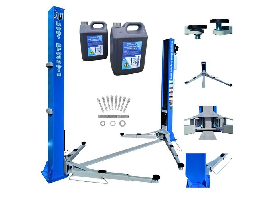 BEST PRODUCTS BESTLIFT 240 EXPERT APS podnośnik dwukolumnowy samochodowy 4T SYSTEM APS + OLEJ Hydrauliczny HL32