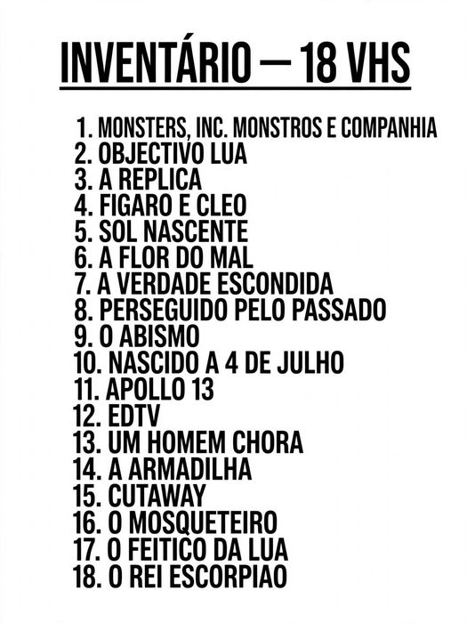 Conjuntos Filmes em DVD e em VHS (Motivo: Desocupar)