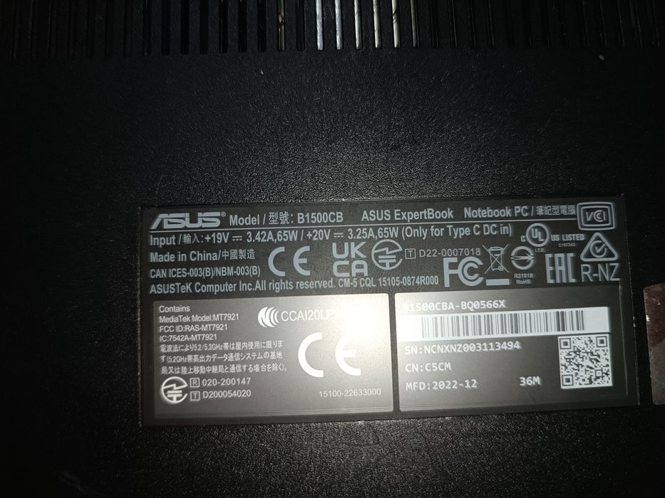 Ноутбук Asus b1500cb Core i3 1215u 8озу