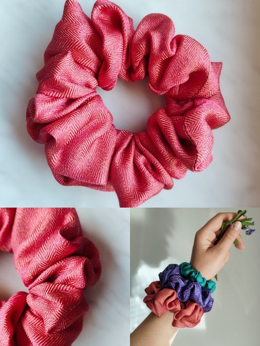 Frotka, scrunchie, jedwab naturalny