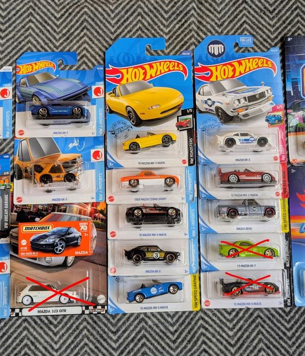 Лот Мазда Hot Wheels Matchbox Mazda RX 7, RX 8, Miata, Drift хот вілс