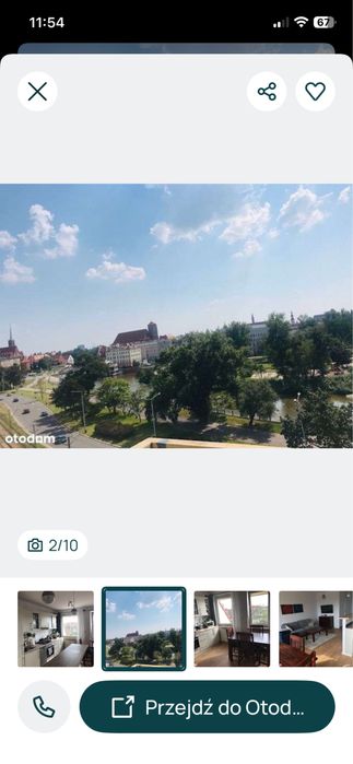 Centrum; z widokiem na Ostrów; 3 pokoje ; parking gratis
