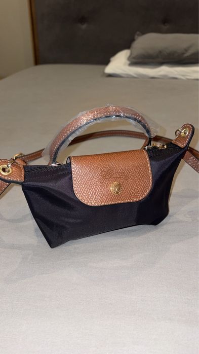 Mini Longchamp Preta Com Etiqueta