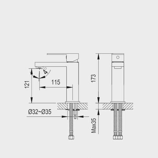 MOBI RUNA CHROME bateria umywalkowa 751229CA