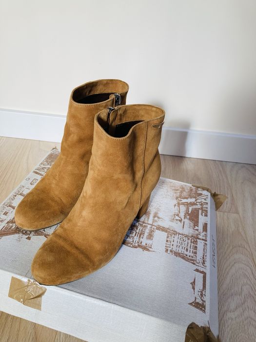 Botki skórzane venezia camel